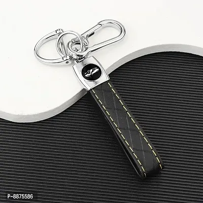 Car Keychain Accessories with Alloy Metal and Braided Leather Horseshoe Buckle Key Organiser for Men and Women
