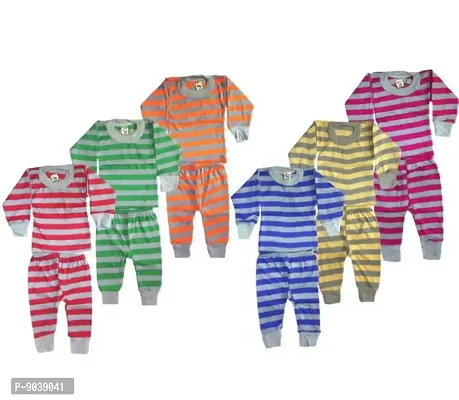 Fancy Cotton Blend Full Sleeve Top And Button Suit Sets For Kids (Pack Of 6)