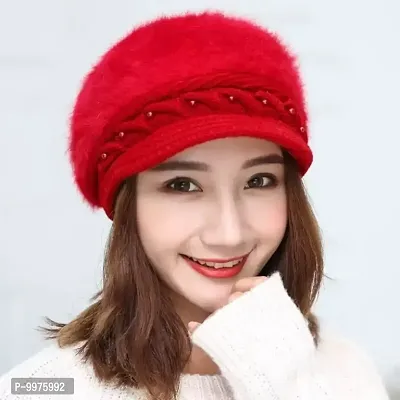 Classy Woolen Solid Winter Caps for Women-thumb0