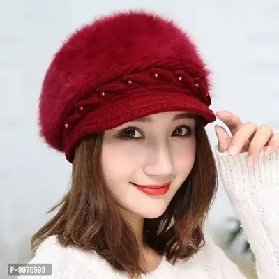 Classy Woolen Solid Winter Caps for Women-thumb2