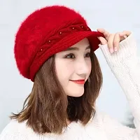 Classy Woolen Solid Winter Caps for Women-thumb3