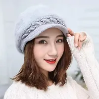 Classy Woolen Solid Winter Caps for Women-thumb2