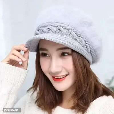 Classy Woolen Solid Winter Caps for Women-thumb4
