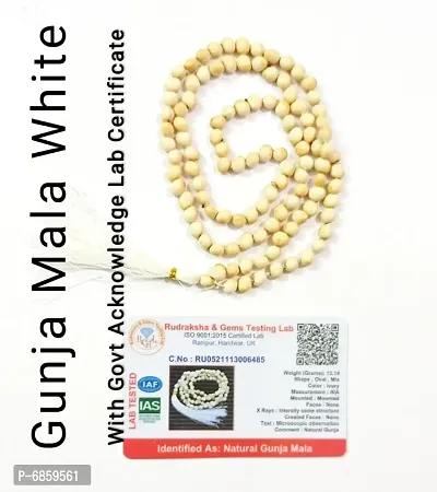 White safed Gunja mala/chirmi mala/Ratti mala with Govt Acknowledge Lab certificate