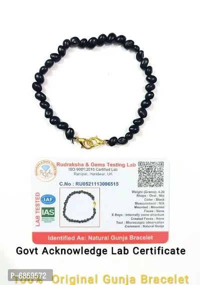 Black kali Gunja bracelet/chirmi bracelet/Ratti Bracelet with govt acknowledge Lab certificate