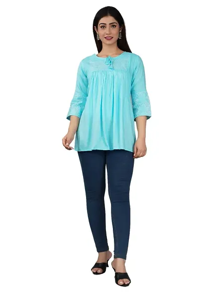 Sumit Enterprises Rayon Women's Regular Fit Kurti Style Top