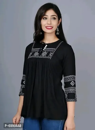 Trendy Rayon Embroidery tops