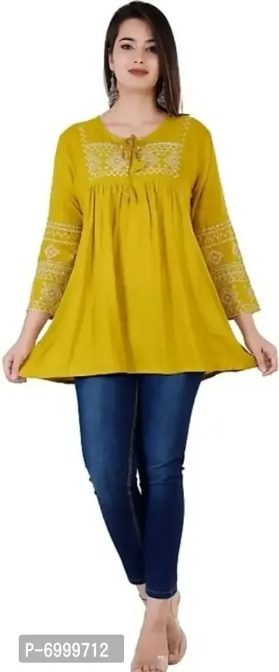 Trendy Rayon Embroidery tops-thumb4