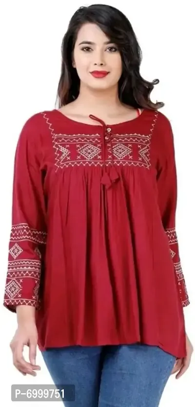 Trendy Rayon Embroidery tops