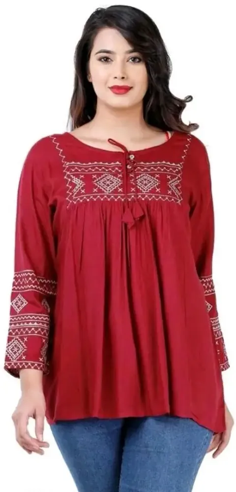 TRENDY RAYON EMBROIDERY TOPS