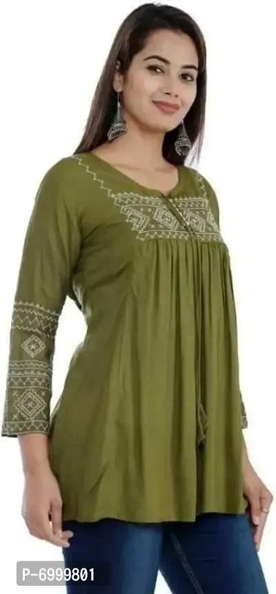 Trendy Rayon Embroidery tops-thumb3