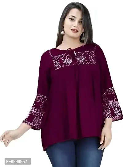 Trendy Rayon Embroidery tops-thumb0