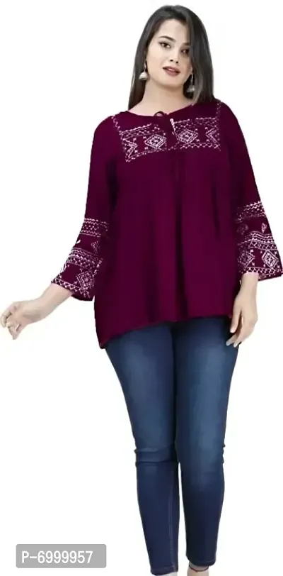 Trendy Rayon Embroidery tops-thumb4