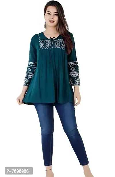 Trendy Rayon Embroidery Tops-thumb4