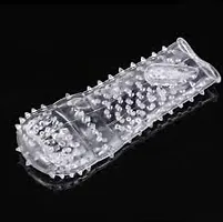 Crystal dotted condom Extra dots silicone condom reusable condon ( pack of 1pcs )-thumb1