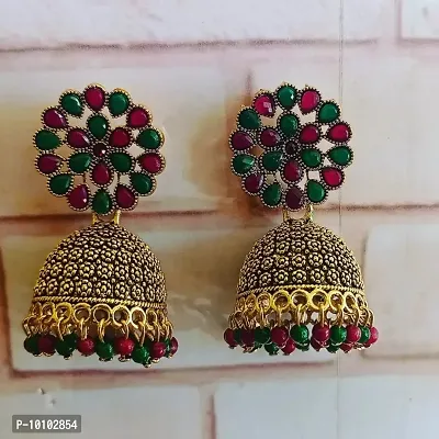 Beautiful multi color floral design jumka earring