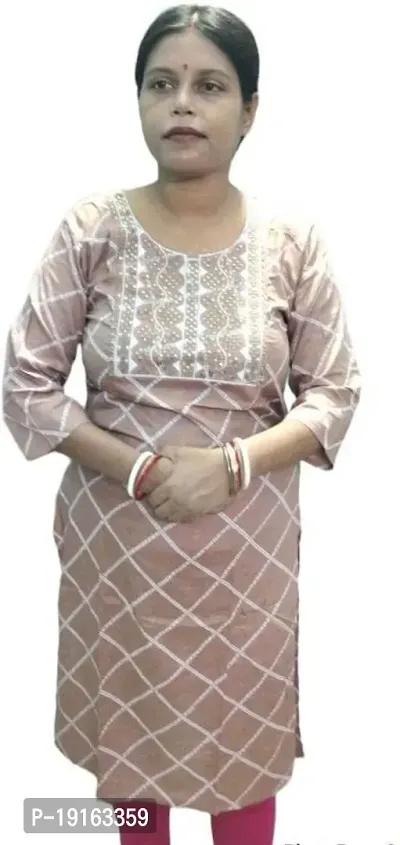 Stylish Rayon Peach Casual Stitched Kurti For Women