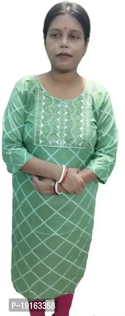 Stylish Rayon Green Casual Stitched Kurti For Women