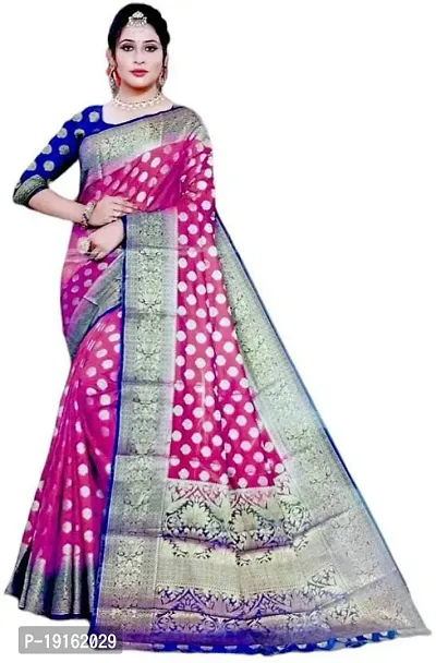 Stylish Art Silk Pink Saree with Blouse piece For Women