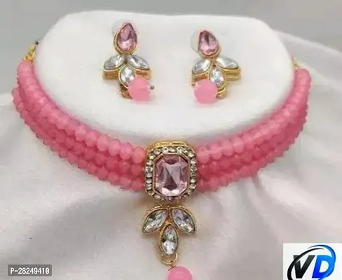 Stylish Pink Alloy Jewellery Sets For Women-thumb0