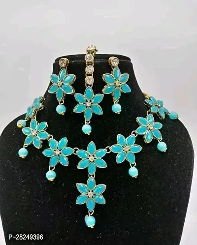 Stylish Sky Blue Alloy Jewellery Sets For Women