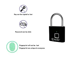 Time Office Painted Fingerprint Pad Lock (Black_L25)-thumb1