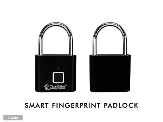 Time Office Painted Fingerprint Pad Lock (Black_L25)-thumb3