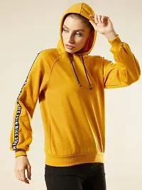 Stylish Yellow Fleece Solid Sweatshirts For Women-thumb2