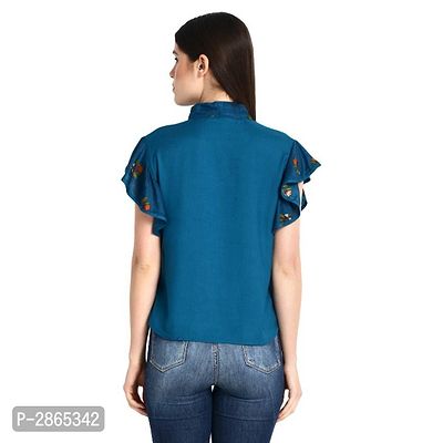 Teal Green Cotton Tai Color Top-thumb2