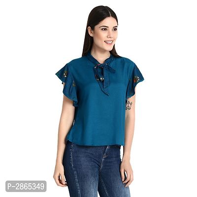 Teal Printed Tie Top-thumb2