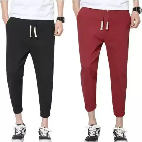 Best Selling Polyester Regular Track Pants For Men Pack of 2