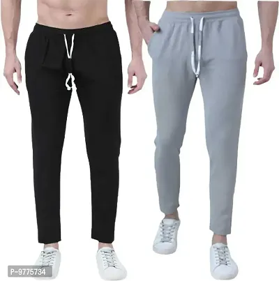 Multicoloured Cotton Blend Regular Track Pants For Men Pack of 2-thumb0