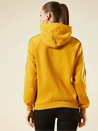 Stylish Yellow Fleece Solid Sweatshirts For Women-thumb1