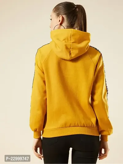 Stylish Yellow Fleece Solid Sweatshirts For Women-thumb2