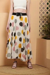 Elegant Beige Georgette Printed Skirts For Women-thumb2