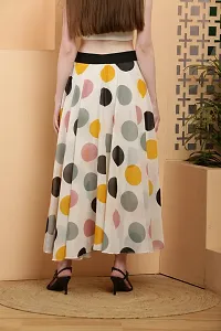 Elegant Beige Georgette Printed Skirts For Women-thumb1