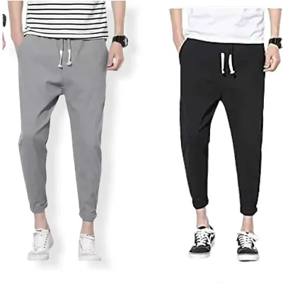 Stylish Fancy Blend Solid Regular Track Pants For Men Pack Of 3