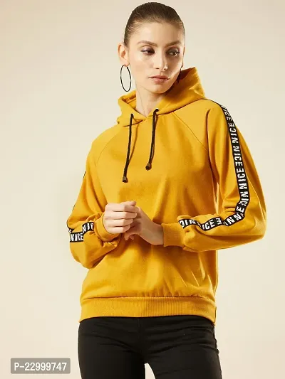 Stylish Yellow Fleece Solid Sweatshirts For Women