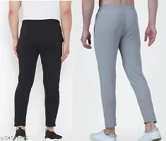Multicoloured Cotton Blend Regular Track Pants For Men Pack of 2-thumb1
