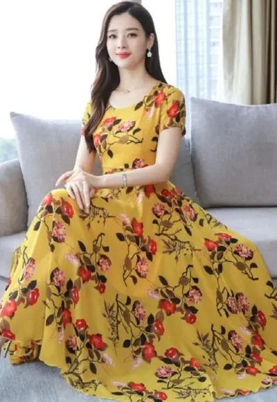 RWD-01040 Flower Print Long Dress