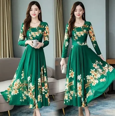 Floral Printed Long Dresses For Woman