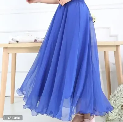 RWS-SKRT00 Royal Blue Waist Elastic Skirt-thumb0