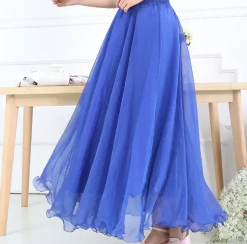 RWS-SKRT00 Royal Blue Waist Elastic Skirt