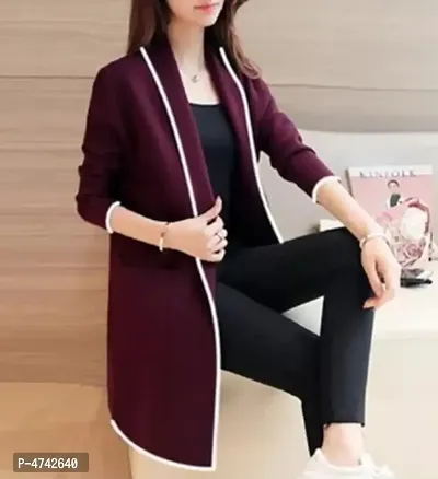 Wine Shrug With White Piping-thumb0