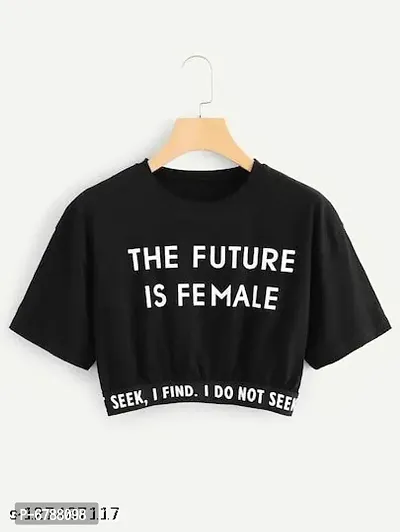 BLACK THE FUTURE IS FEMALE PRINTED TOP-thumb0
