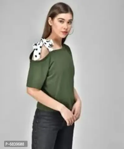 RAABTA RAMA  GREEN WITH HALF SLEEVE TEES WITH FRONT KNOT-thumb0