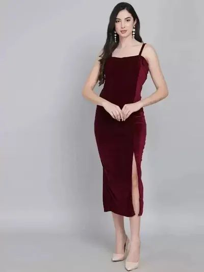 Women A-line Velvet Dress