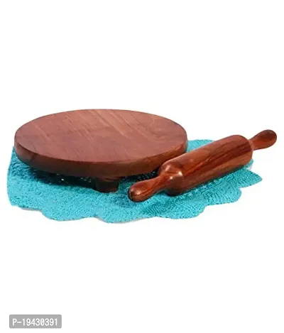 HAPPE*Ace Handcrafted Sheesham Wooden Pure Rosewood Wooden Chakla Belan Rolling Pin Board/Roti Maker/Chakla Belan/Chapati Maker/papad chakla for Home  Kitchen Combo Set for Kitchen-thumb4