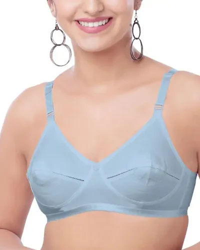 Printed Padded ROUND STITCH FRONT OPEN COTTON BRA, For Daily Wear