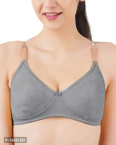 Tshirt Seamless Non Padded Bra Cotton Double Layer Black Bra for